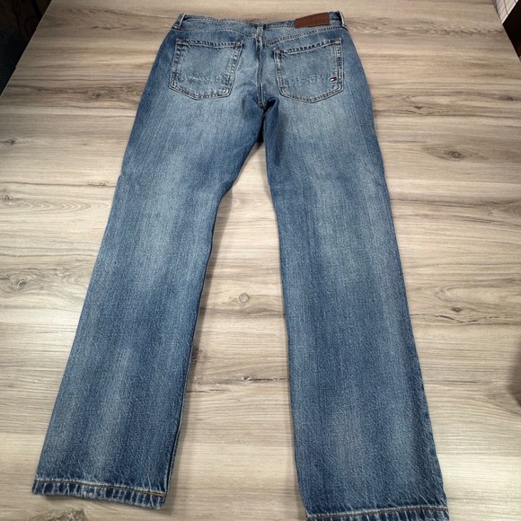 Tommy Hilfiger Mens Blue Distressed Relaxed Fit Straight Leg Jeans  32x30 Y2K‎ - Picture 6 of 16